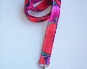 Lanyard  ID Badge Holder - Poppies - Lobster clasp and key ring