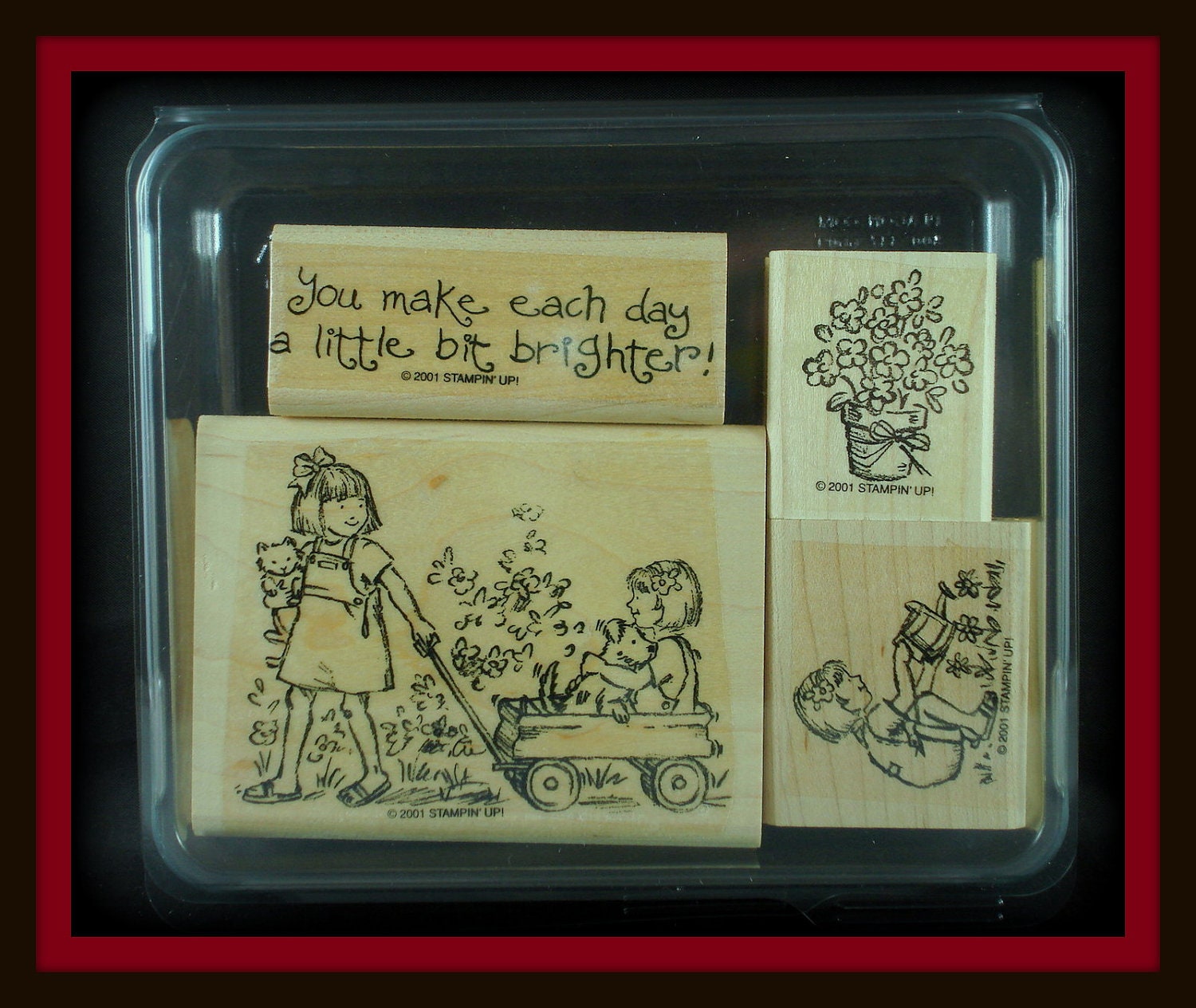 Stampin Up Friendships Grow Stamp Set - 4 Stamp & Container