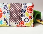 Crayon Wallet - Vintage Flower Edition - A Montessori and Waldorf Inspired Travel Toy for Self Guided Art
