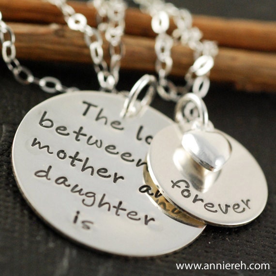 The Original Hand Stamped Mother & Daughter Necklace  - Personalized Jewelry - Sterling Silver Hand Stamped Jewelry
