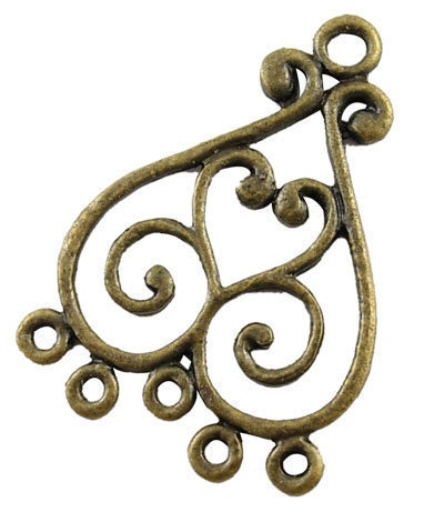Chandelier Finding in Antiqued Brass 20 pieces (EA138Y-AB)