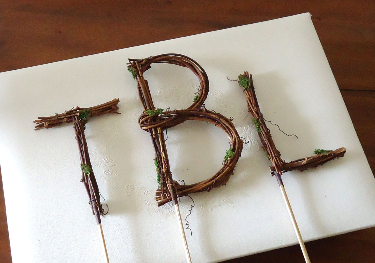 Wedding Cake Topper - Rustic Grapevine Monogram
