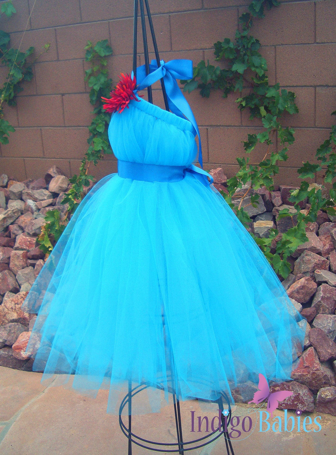 Tutu Dresses, Tutu Dress, Flower Girl Dress, Turquoise Blue Tulle, Blue Satin Ribbon, Red Mum, Formal Dresses, Portrait Dress, Wedding