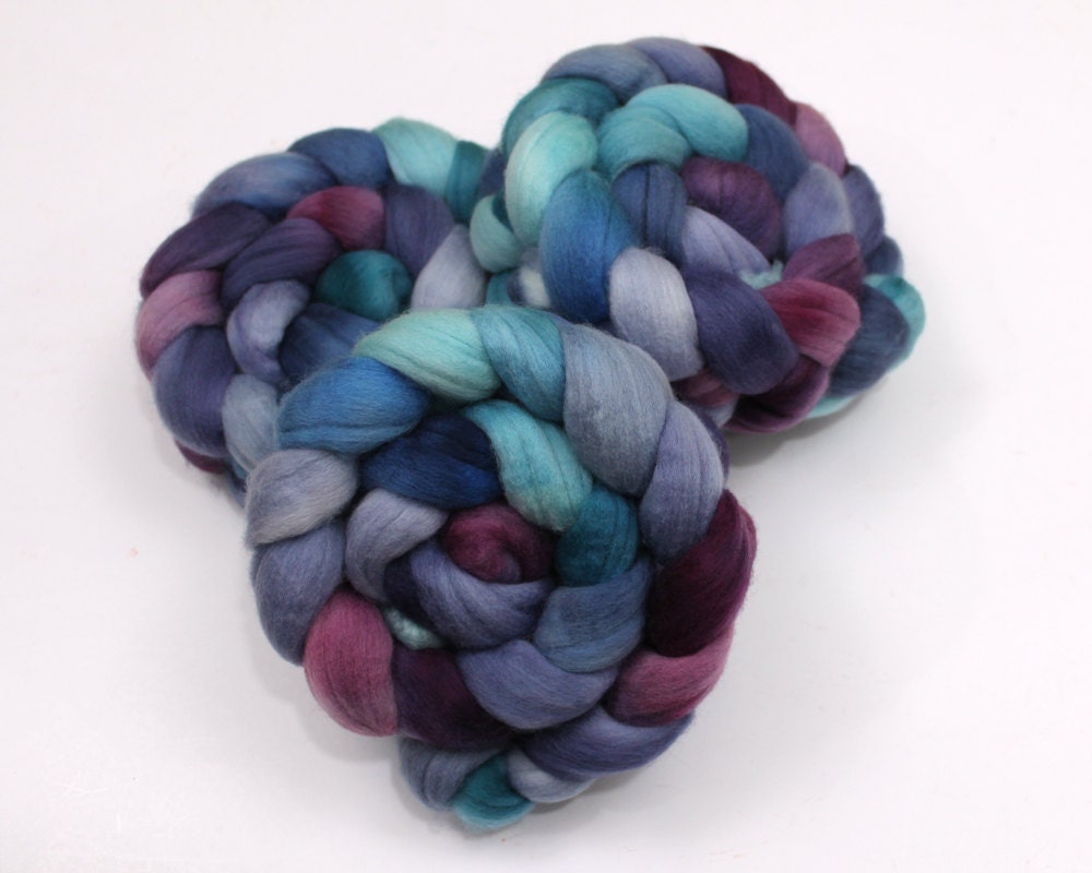 Polwarth Wool Roving - Hand Painted Roving for Spinning or Felting