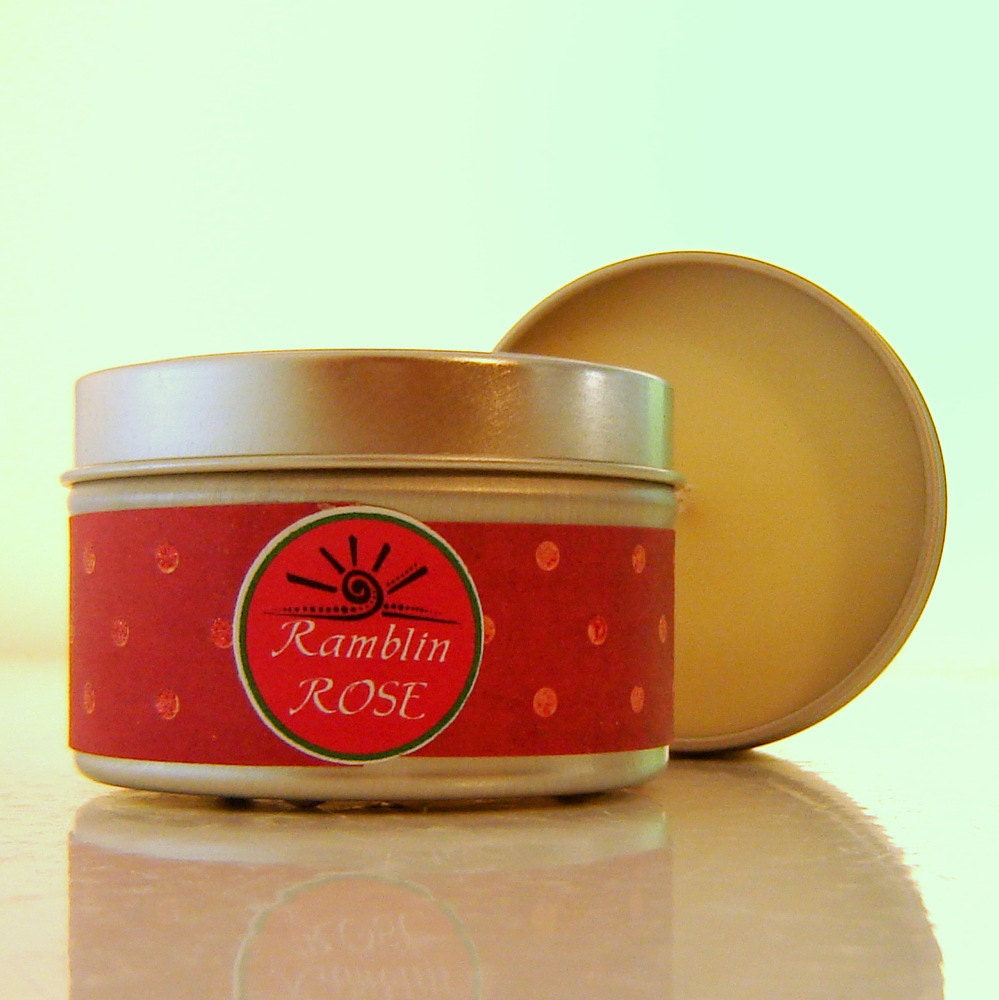 SALE - Hand Poured Soy Candle Tin / Red Rose Candle