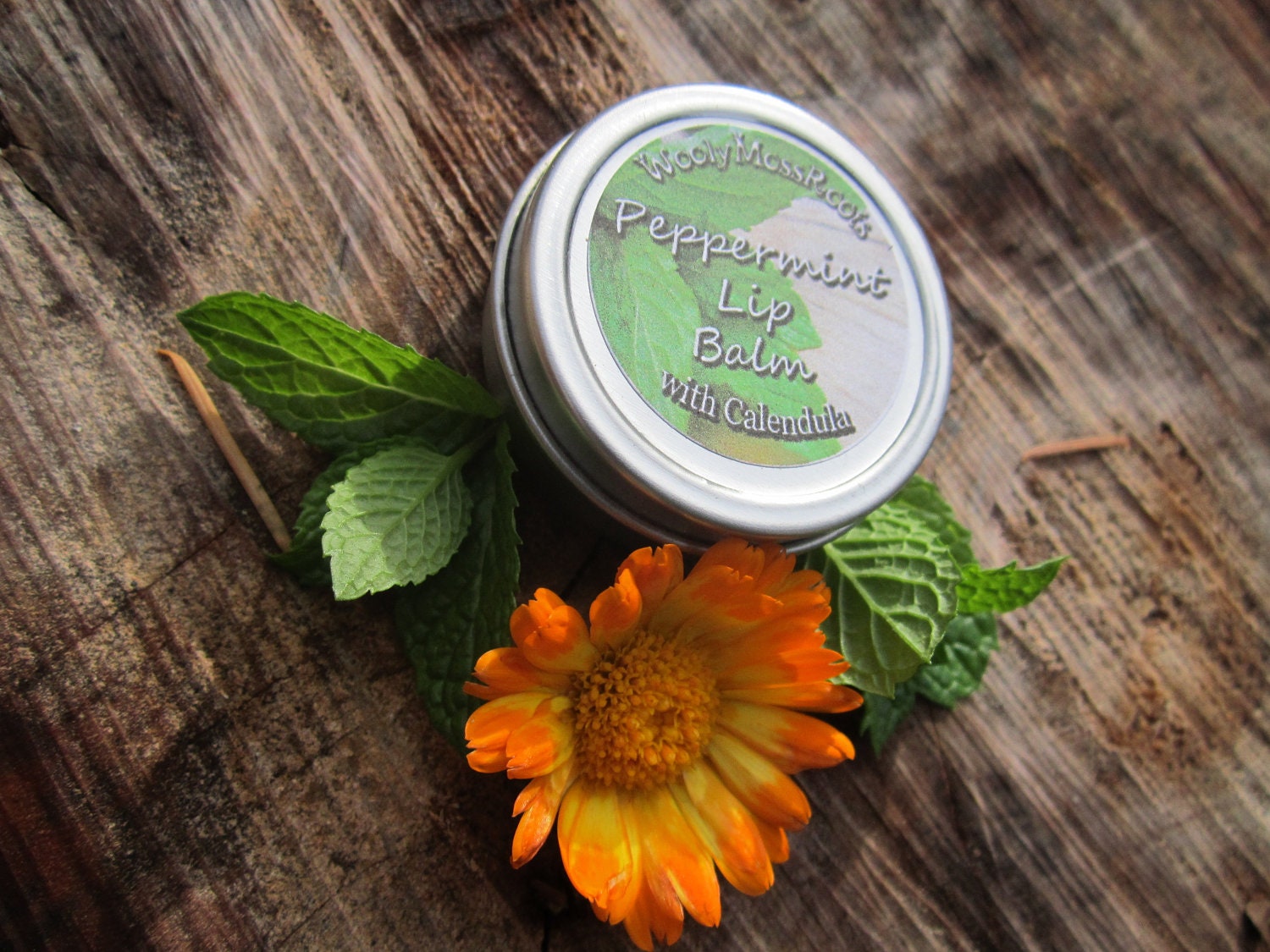 Peppermint Lip Balm with Calendula- Herbal Lip Balm
