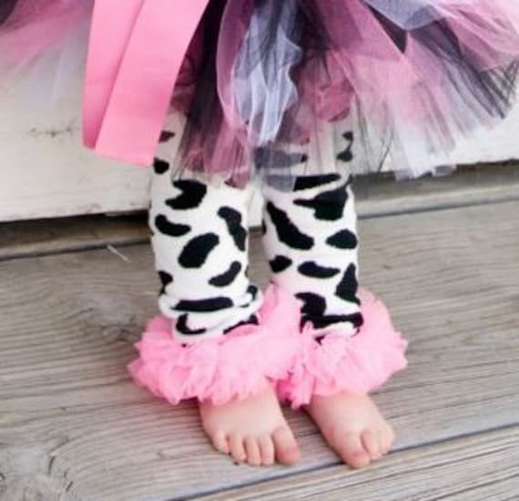 First Birthday Girl Outfit, Cow, Farm, Pink and Black, Bodysuit, Bloomers, Legwarmers