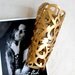 Leather Cuff Bracelet Golden Cuff