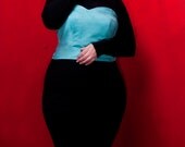 JIBRI Plus Size Turquoise Crop Bustier