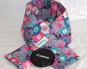 Camera Neck Strap Cover with Padding and Lens Cap Pocket -  Marigold