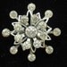 Vintage Dimensional Rhinestone Flower Pin 1950s