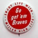 Vintage Milwaukee Braves Miller Beer Pin Back Button Souvenir Metal Pin 1950s