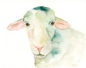 SHEEP PORTRAIT Original watercolor painting 10X8inch