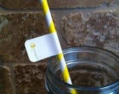 SALE - Set of 40 Paper Straws with Sticker Flags - choose colors. Increments of 10 - Wedding, Favor, Treat, Shower, Party with Sticker Flags