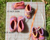 Booties - Baby Booties - purple, orange, yellow - up to 18 months - color choices