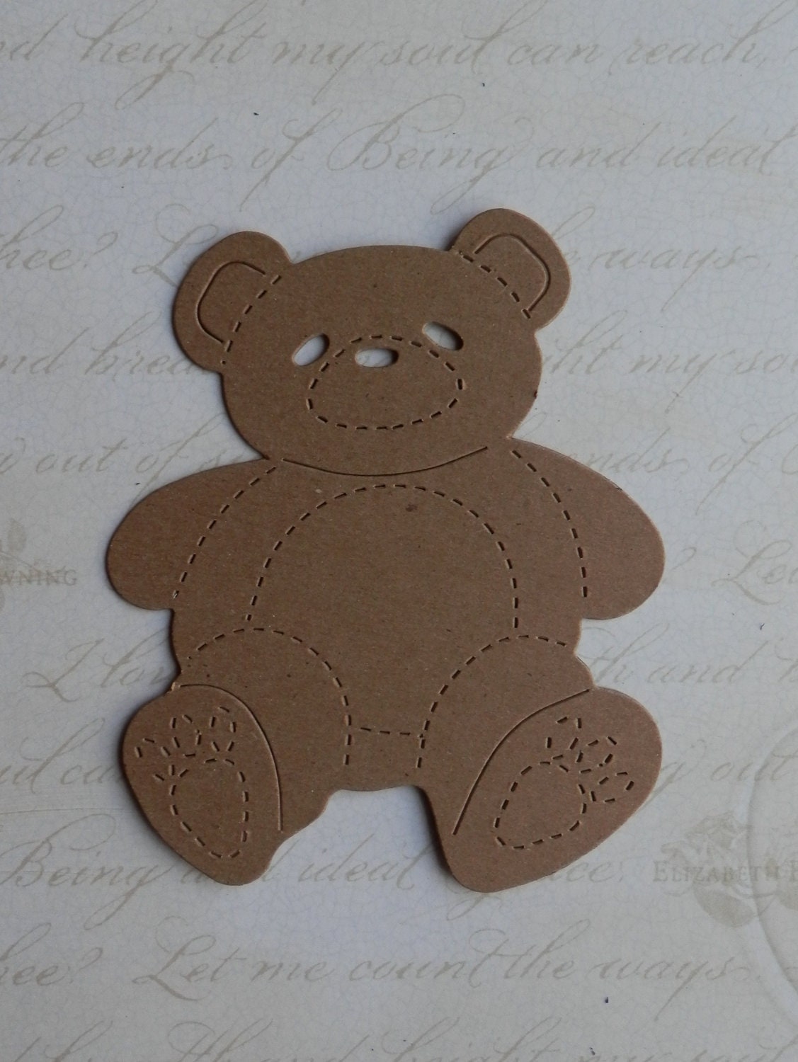 4  Teddy Bear die cuts - chipboard