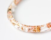 Resin Bangle Bracelet Gold Flakes Faceted Small Stackable bangle Cuff OOAK glam fashion rusteam