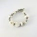 Cream Conch Bracelet Conch Beads Rondelles White Glass Pearls Silver Beads Beaded Handmade