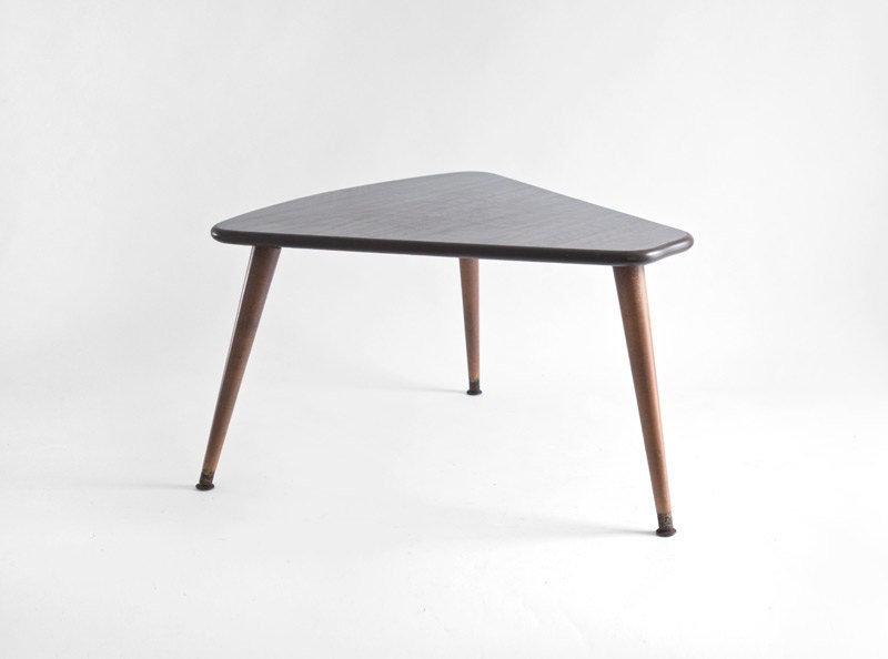 Vintage Triangle Coffee Table - Mid Century, Modern, Wood, Kidney, Boomerang