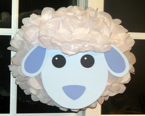 Sheep tissue paper pompom kit Old MacDonald farm party Il_570xn