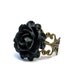 FREE SHIPPING. Black Rose Ring. Victorian Gothic Jewelry. Adjustable Filigree Ring
