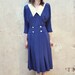 SUPER SALE...80s NAUTICAL dress with oversized collar - small, medium