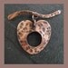 Toggle Clasp - pure copper - heart shaped - handmade - oxidised