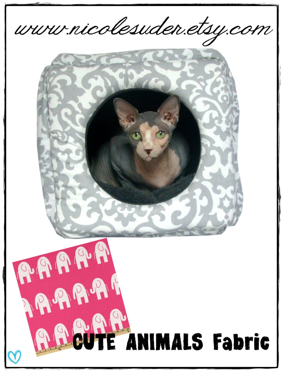 Designer XL 36X36X36 Chevron Pet Cube CUSTOM Choose Your Fabric