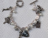 Romantic Victorian Lady Vintage Charm Bracelet