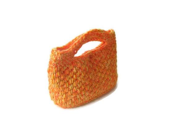 Romantic,  Crochet Bag, Clutch in Orange, Pumpkin, Woman, Handbags,  Clutch, Handbags, Trendy,