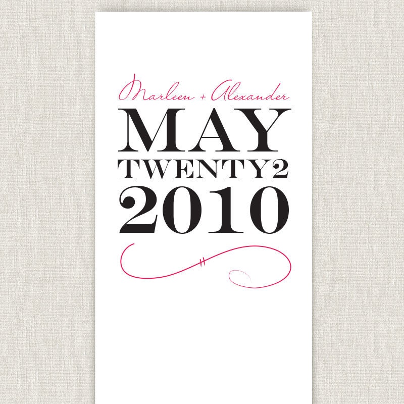 Stylish WEDDING INVITATION with unique date design