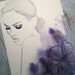 Original watercolor fashion illustration by Jessica Durrant titled, Evening Rapture