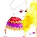 Watercolor Fashion Illustration - Chevron  Moment print by Jessica Durrant