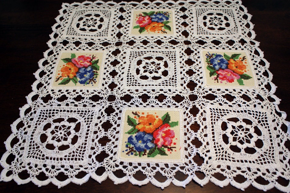 Crochet flower squares