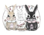 I'm so glad we're friends Open Edition A4 Art Print