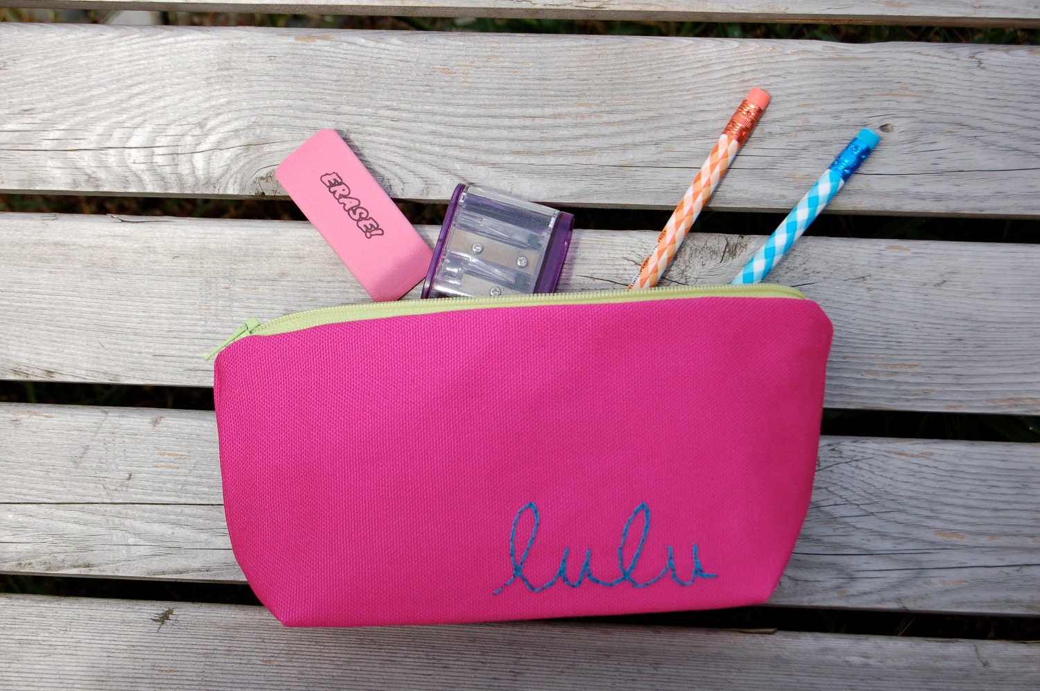 Design Your Own - Embroidered Perfect Pencil Pouch with Zipper and Boxed Bottom