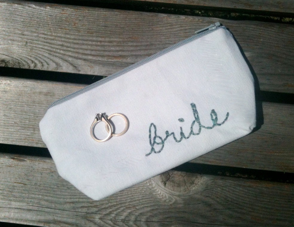 Design Your Own - Hand Embroidered Zipper Pouch with Boxed Corners