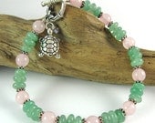 Fertile Blessings Fertility Bracelet - Choice of Charm - Rose Quartz and Green Aventurine