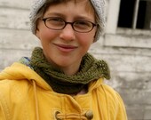 Lace Market Stull Cap ...light grey... Ready to ship ... Hand Knit beanie