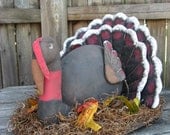 Primitive Folk Art Fall Thanksgiving Turkey Centerpiece