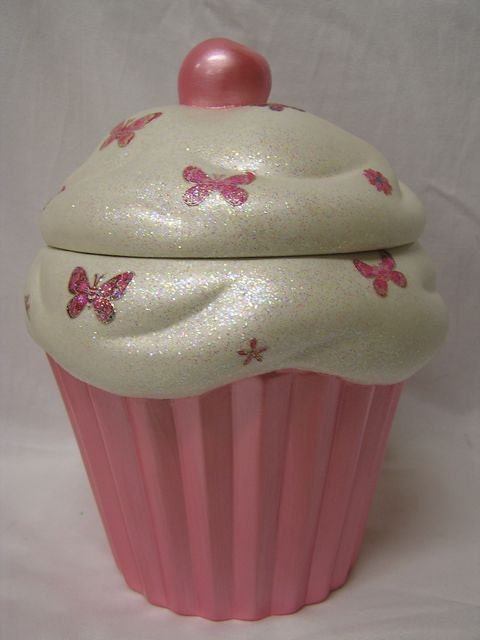 Flutterby Cupcake Jar Pink