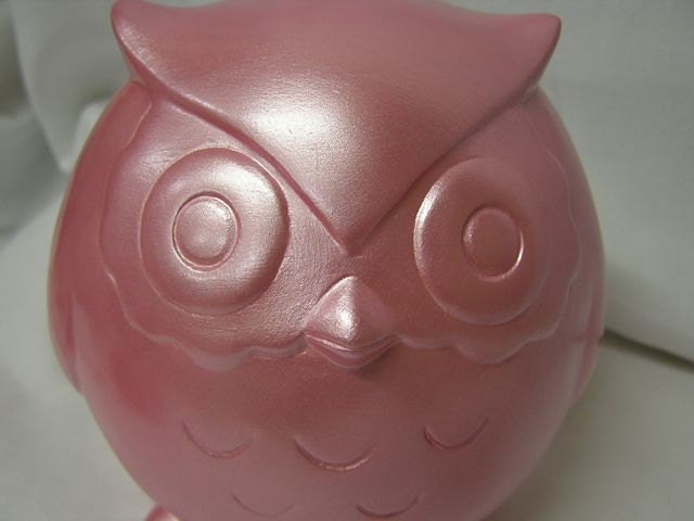 Baby Owl Bank Pearl Pink
