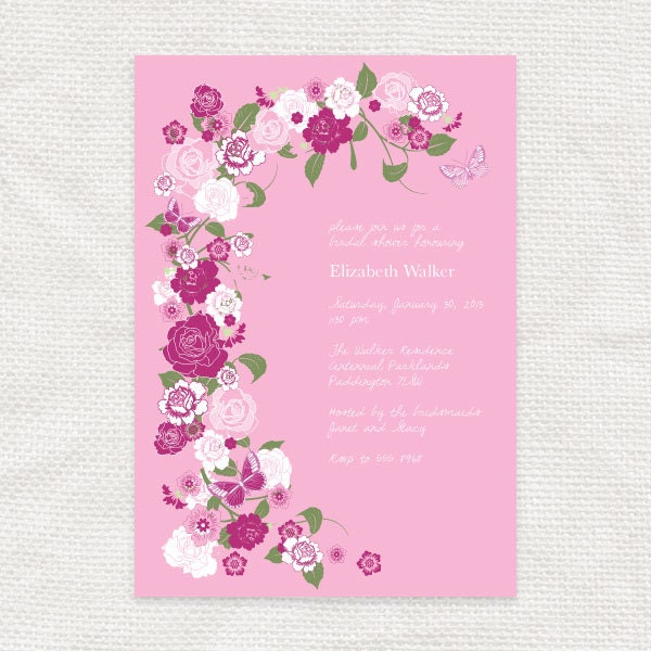 rose garden bridal shower invitation - printable file - floral