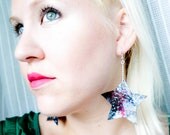 Galaxy Earrings - STARS - Hand Painted - OOAK