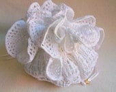 Brides Wedding Pouch Repurposed  White Vintage Lace Doily  Bridal Purse