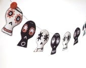 Halloween Party Decoration, black and white skulls, whimsical and funny, 2-D