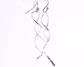 Sterling Silver Earrings Dangle Spiral Earrings, Statement Jewelry Gifts for Her Under 25