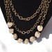 Multistrand natural stone chunky brass necklace