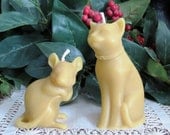 Beeswax Cat and Mouse Candles