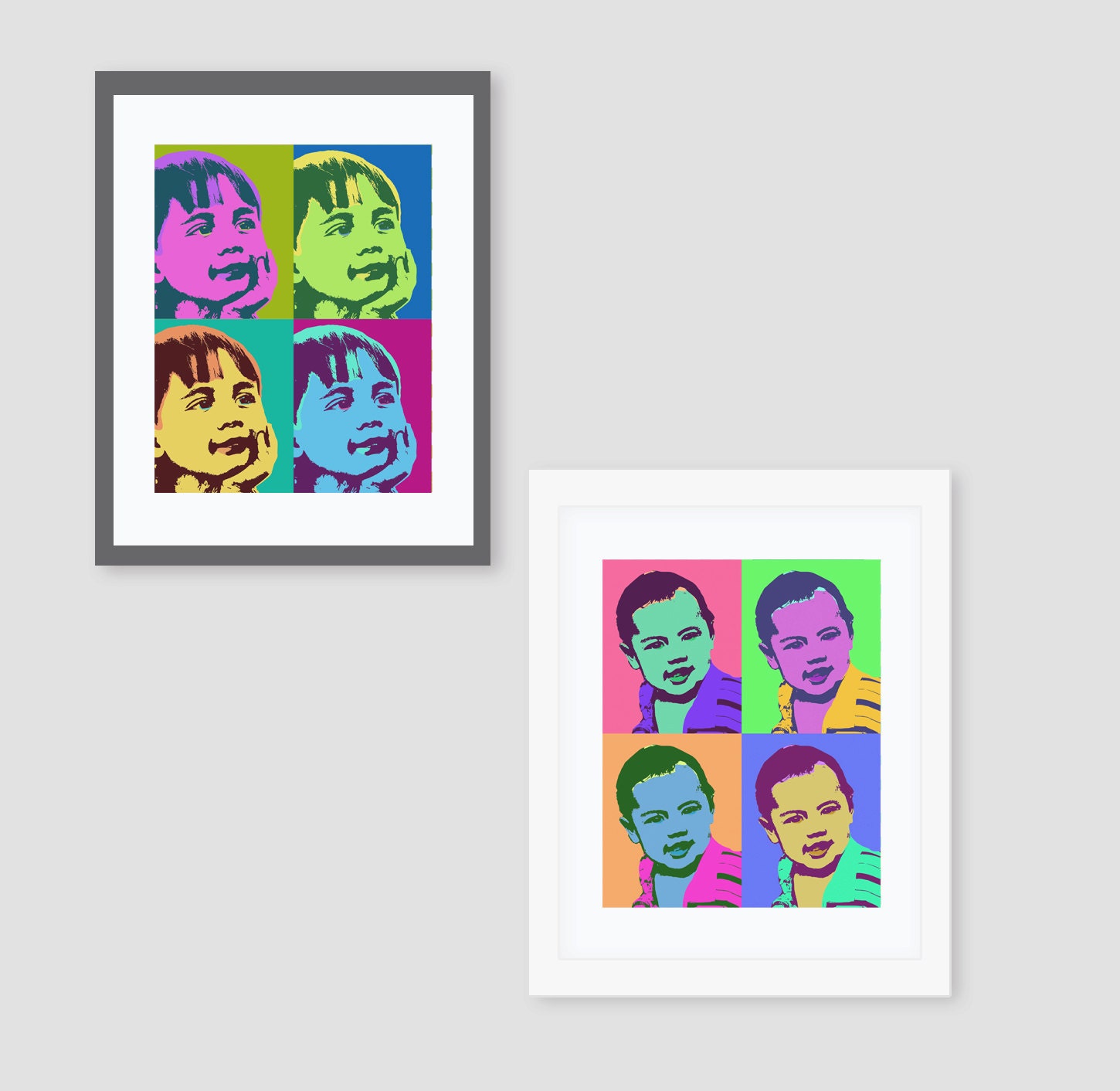 Custom pop art portrait - Andy Warhol style 8x10 print - made with your photos